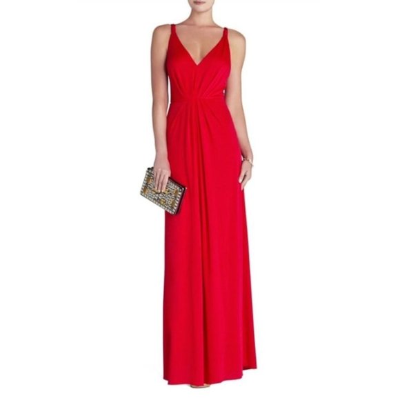 brown cut out maxi dress Avec Les Filles Women's Asymmetric Drape Long Sleeves Maxi Dress - Chocolate Brown